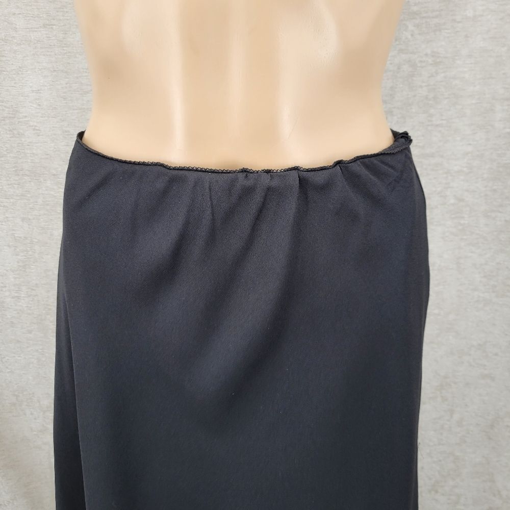 Rene Derhy Vintage Black Midi Skirt with Metallic Pink Embroiderd Flowers - Picture 4 of 12